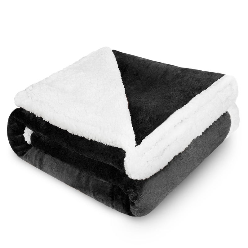 Kritter Planet Dog Blankets for Large Dogs, Soft Fluffy Fleece Pet Blankets for Couch, Sofa, Dog Beds, Car Seats, Creat, Washable, 50x60 inches, Black - Image 1